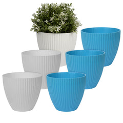 Heart Home Flower Pot | Flower Planter Pots for Indoor | Flower Pots for Outdoor | Pot for Garden & Balcony Flowering | Flower Plants Pot | Mega Flower Pot | 6 Inch | Pack of 6 | Multi