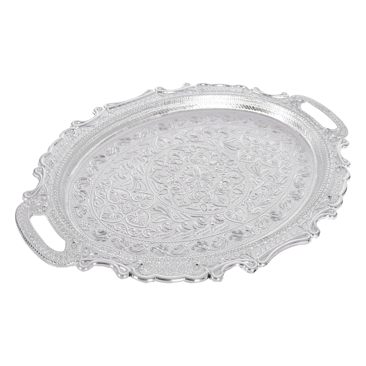 Heart Home Serving Tray | Serving Tray for Kitchen | Serving Tray for Guest | Serving Tray with Handles | Dining Table Tray | Serving Dish Tray | Serving Platter | Silver