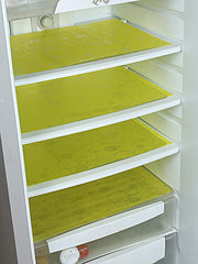 Kuber Industries Circle Design 6 Piece PVC Refrigerator Drawer Mat Set - Yellow-CTKTC28809