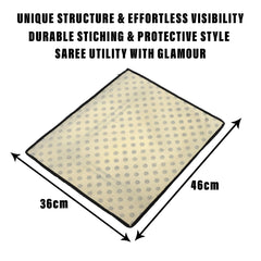 Heart Home Saree Cover | Clothes Storage Bag | Single Packing Saree with Zip Closure | Wardrobe Organizer | Cloth Stoarge Organizer | Dot Bow-Design | Pack of 6 | Cream