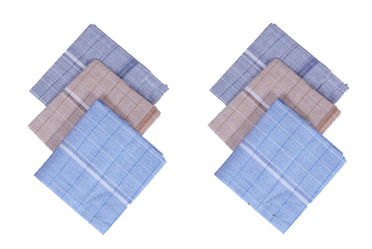 Kuber Industries Cotton 6 Piece Men's Handkerchief Set - Multicolour (CTKTC05638)
