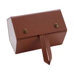 Kuber Industries 5 Slots Sunglasses Organizer | Hanging And Foldable Eyeglasses Case | Eyewear Display Containers For Women And Men | PU Leather Goggles Organizer Box Case | Brown | Pack of 2