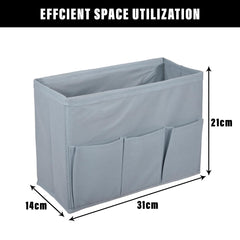 Heart Home Stationary Box | Non-Woven Files Organizer for Office | Desk Organizer | Stationary Organizer for Kids Room with 3 Compartment | Plain Storage Box | Small | Gray