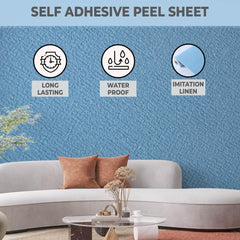 Kuber Industries Imitation Linen Wallpaper for Walls | Textured & Self Adhesive Peel Wall Stickers |Easy to Peel, Stick & Remove DIY Wallpaper | Suitable on All Walls | Pack of 1 Roll, 50 cm X 280 cm