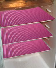 Kuber Industries PVC 6 Piece Fridge Mat Set - Pink, Standard (MultiMatFRP09)
