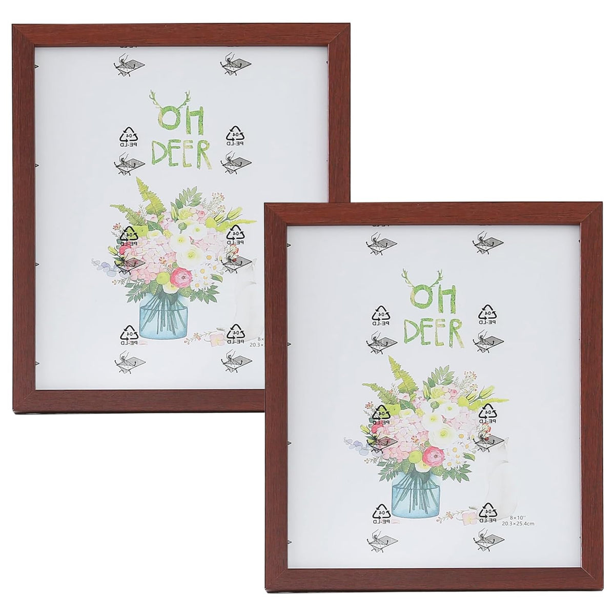 Kuber Industries Photo Frame For Home Décor|Use Horizontal & Vertical|Crystal Clear Glass|Perfect For Home, Office And Shop "21.8x26.9CM"-Pack of 2 (Brown)