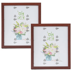 Kuber Industries Photo Frame For Home Décor|Use Horizontal & Vertical|Crystal Clear Glass|Perfect For Home, Office And Shop "21.8x26.9CM"-Pack of 2 (Brown)