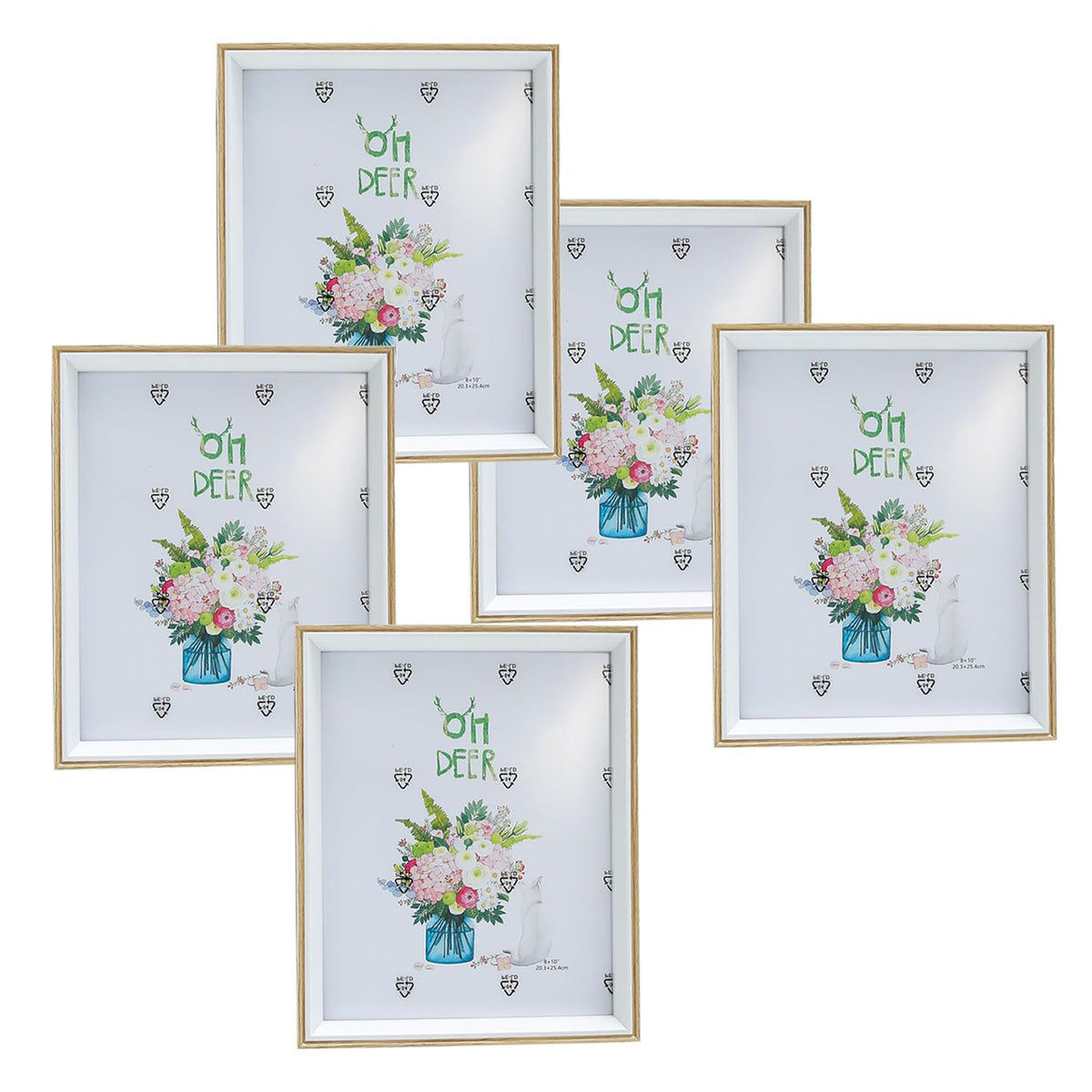 Kuber Industries Photo Frame For Home D?cor|Use Horizontal & Vertical|Crystal Clear Glass|Perfect For Home, Office And Shop "21.8x26.9CM"-Pack of 5 (Natural)