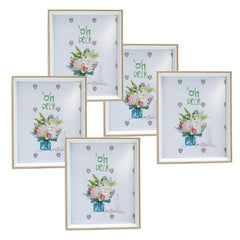 Kuber Industries Photo Frame For Home D?cor|Use Horizontal & Vertical|Crystal Clear Glass|Perfect For Home, Office And Shop "21.8x26.9CM"-Pack of 5 (Natural)