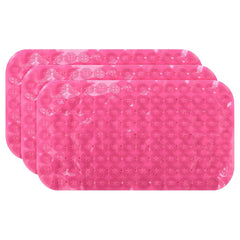 Kuber Industries Bath Mat | PVC Bathroom Mat | Shower Bath Mat | Floor Tub Mat | Foot Massager Mat | Anti-Skid Shower Bathroom Mat | B-02D |Pack of 3| Rose Red