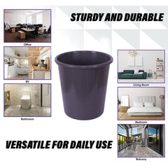 Heart Home Dustbin | Open Dustbin | Plastic Garbage Dustbin | Dustbin For Kitchen | Dustbin For Bathroom | Office Dustbin | Plain Sada Dustbin | 7 LTR | 066 | Pack of 3 | Gray