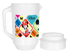 Heart Home Mickey Minnie Print Unbreakable Plastic Water Jug with Lid for Home, Kitchen, Office 2 Liter Pack of 3 (White)