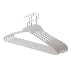Kuber Industries Velvet Cloth Hanger Set of 5|Dress Coat Jacket Clothes Hangers|Chromed Plated Steel Hook|Grey|