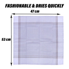 Kuber Industries Handkerchiefs | Soft Cotton | Hankies for Mans | Hankies for Boys | Lining Check | Rumal for Mans | Boys | Wicking Sweat | Set of 12 | White