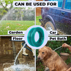 Kuber Industries Basic PVC with Nylon Braided Water Pipe 10 Meter|Multi-Utility Water Pipe for Garden, Car Cleaning & Pet Cleaning|Green |