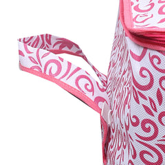 Kuber Industries Leaf Design Non Woven Underbed Rectangular Storage Bag, Organiser, Blanket Cover (Pink, Standard, CTKTC021200)
