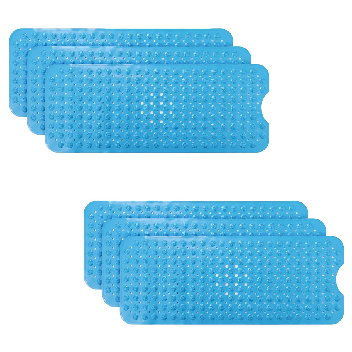 Kuber Industries Bath Mat | PVC Bathroom Mat | Shower Bath Mat | Floor Tub Mat | Bathroom Mud Mat | Anti-Skid Shower Bathroom Mat | M-YSD-40B |Pack of 6| Dark Blue