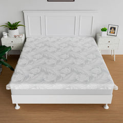 Kuber Industries Bedsheet | Baby Plastic Sheet | Crib Sheet for Baby | Baby Mattress Sheet for Baby | Mattress Protector Bedsheet | Bed Protector Sheet | Self Leaf | 80x80 Inch | White