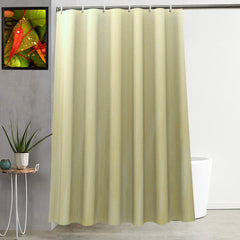 Kuber Industries Microfibre Lining Shower Curtain (Standard, Beige, Cream)