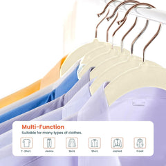 Kuber IndustriesVelvet Cloth Hanger Set of 10 with Chromed Plated Steel Hook (White)