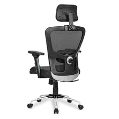 Kuber Industries Ergonomic Office Chair Back Part Replacement | High Back Mesh Rolling Chair Spare Parts with Headrest & Backrest Lumbar Support | Ideal for Study/Gaming/Computer Chair | Black