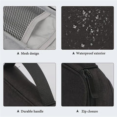 Heart Home Travel Organizer For Electronic Accessories|Multipurpose Pouch|Adapter, Cable, Gadget Organizer|Two Comparment With Zipper (Black)