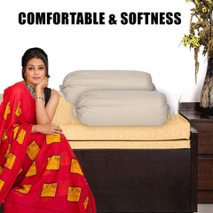 Kuber Industries Bolster Covers | Soft Cotton Bolster Cover Set | Diwan Round Bolster Pillow Covers | Striped Pattern Masand Cover | 16x32 Inch | Pack of 4 | Multicolor