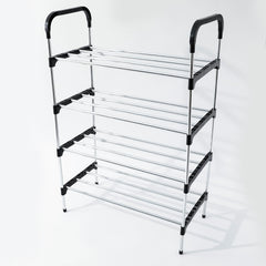 Kuber Industries (Pack 3) 5 Layer Shoe Rack | Footwear Holder | Shoe Storage Organizer Cabinet | Multi-Layer Adjustable shoe rack stand | Easy Assembly Sturdy Shoe Tower | Black & Silver