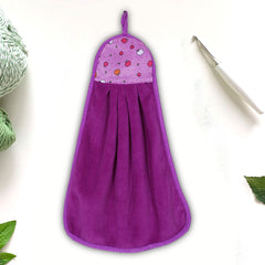 Heart Home Soft Cotton Super Absorbent Hanging Napkin|Hand Towel for Washbasin & Kitchen,Pack of 4,(Assorted)