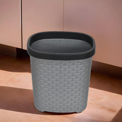 Kuber Industries Plastic Open Plastic Dustbin Without Lid|Garbage Bin, Trash Can, Waste Bin, 7 Litre- Pack of 2 (Grey)-47KM0713