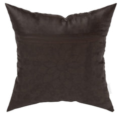 Heart Home Rangoli Design Velvet Pillows Covers for Couch Bed Sofa, Soild Soft Cushion Case, 16x16 Inches- Pack of 4 (Brown)