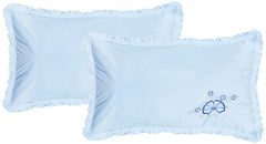 Kuber Industries Embroided Design 2 Piece Cotton Pillow Cover Set-17"x27" (Blue) Luxury Pillow Covers - CTKTC040264, 200 TC