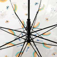Kuber Industries Transparent Umbrella For Men & Women|Automatic Umbrella For Rain-Pack of 2 (Yellow)