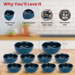 Kuber Industries 14 Pcs Ceramic Dinner Set | Dishwasher & Microwave Safe | Crockery Set for Dining & Gifting | 6 Pcs Dinner Plates & 2 Pcs Serving Bowl & 6 Pcs Bowl | Green