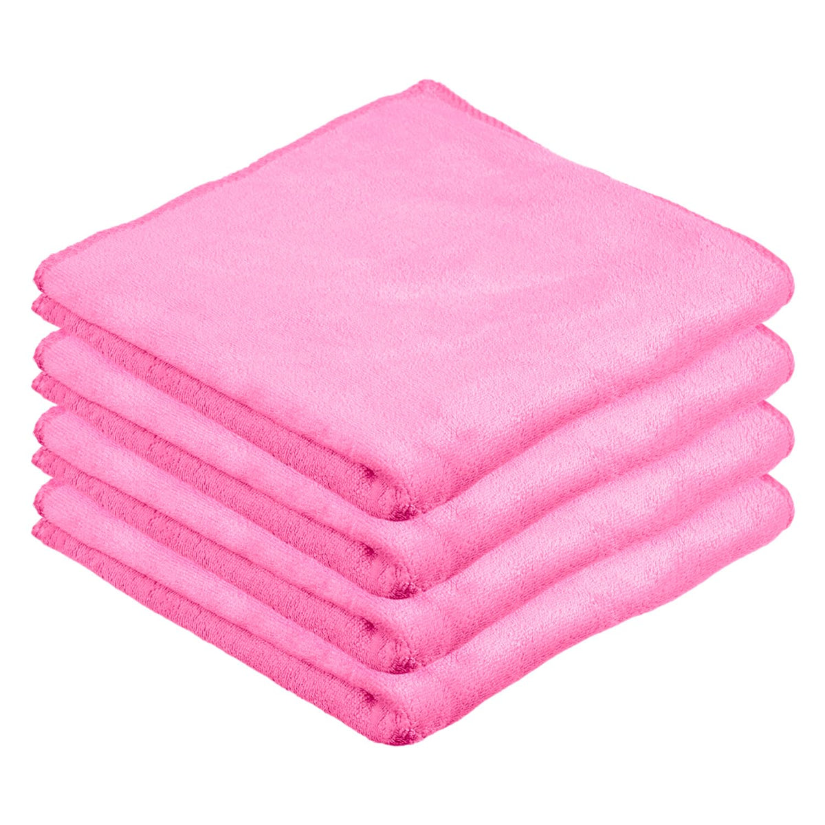 Kuber Industries Cleaning Towel | Reusable Cleaning Cloths for Kitchen | Duster Towel for Home Cleaning | 400 GSM Cleaning Cloth Towel for Car | Bike | 50x70 | Pack of 4 | Pink