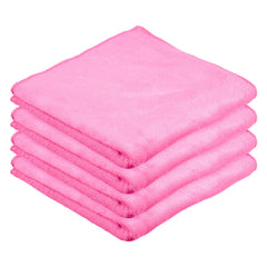 Kuber Industries Cleaning Towel | Reusable Cleaning Cloths for Kitchen | Duster Towel for Home Cleaning | 400 GSM Cleaning Cloth Towel for Car | Bike | 50x70 | Pack of 4 | Pink