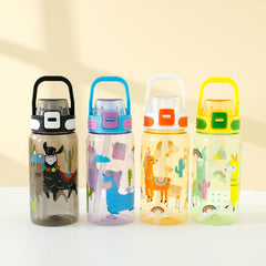 Kuber Industries Pack of 6 Kids Water Bottle With Straw |Sipper Water Bottle For Kids Boys Girls| Water Bottle with Locking Flip Lid | 650 ml | Blue | SYZ-7782B