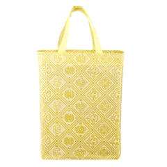 Kuber Industries Shopping Handbag | Grocery Handbag | Shopping Bag | Grocery Shopping Bag | Reusable Shopping Bags | Vegetable Bag | Check-Kalash Carry Bag | Pack of 6 | Yellow
