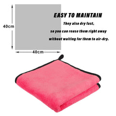 Kuber Industries Cleaning Towel | Reusable Cleaning Cloths for Kitchen | Duster Towel for Home Cleaning | 400 GSM Cleaning Cloth Towel with Hanging Loop | 40x40 | Pack of 5 | Pink