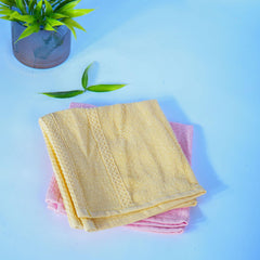 Kuber Industries Bamboo Face Towels |Super Soft, Quick Absorbent & Anti-Bacterial|Gym & Workout Towels|Pack of 12 (Yellow & Pink)