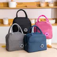 Kuber Industries Pack of 6 Lunch Bag | Lunch Bag for Office | Lunch Bag for College | Reusable Lunch Bag | Lunch Bag for Adults | Tiffin Lunch Bag with Handle | Plain | LYN12-GRY | Grey