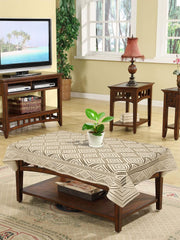 Heart Home Argyle Printed Home Decorative Luxurious 4 Seater Cotton Center Table Cover/Table Cloth, 40"x60" (Cream)-44HH024