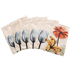 Kuber Industries Floral Sining Design 5 Piece Velvet Cushion Cover - 16"x16", White