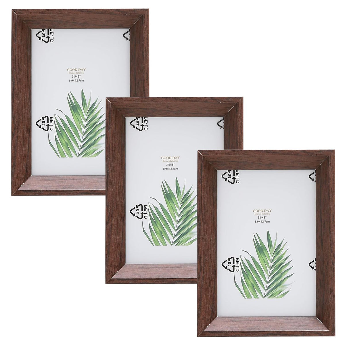 Kuber Industries Photo Frame For Home Décor|Use Horizontal & Vertical|Crystal Clear Glass|Perfect For Home, Office And Shop "10.4x14.2CM"-Pack of 3 (Brown)