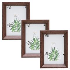 Kuber Industries Photo Frame For Home Décor|Use Horizontal & Vertical|Crystal Clear Glass|Perfect For Home, Office And Shop "10.4x14.2CM"-Pack of 3 (Brown)