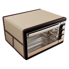 Heart Home Oven Top Cover | Microwave Oven Top Cover | Microwave Cover with 4 Utility Pockets | Oven Cover for Kitchen Décor | Dot Design Oven Top Cover | 28 LTR | Golden