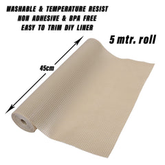 Heart Home Shelf Liner | EVA Kitchen Cabinet Shelf Mat | Anti-Slip Bathroom Mat | Fridge Mat | Table Mat | Bubble Texture Wardrobe Mat | 5 Meters |1 MM | Beige