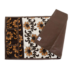 Heart Home Flower Print Polyester Fridge/Refrigerator Top Cover (Brown)-HHEART15473,Standard