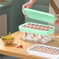 Heart Home 2 Layer Ice Cube Trays with Storage Box & Ice Scoop | 56 Compartments | One Press Demolding | Ice Cubes for Whiskey Cocktails Mocktails Soft Drinks | BPA Free | Aqua