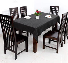 Kuber Industries Jute Dining Table Cover,60"X90" (Black)